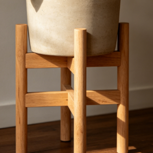 Double-Layer Reinforced and Widened Adjustable Solid Wood Flower Stand