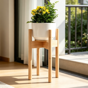 Bamboo and Wood Flower Pot Stand | Corner, Desktop, and Floor Stand (3-in-1)