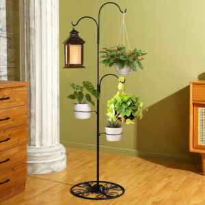 Adjustable Wrought Iron Hanging Plant Stand | Height approx. 86-140 cm | With Base